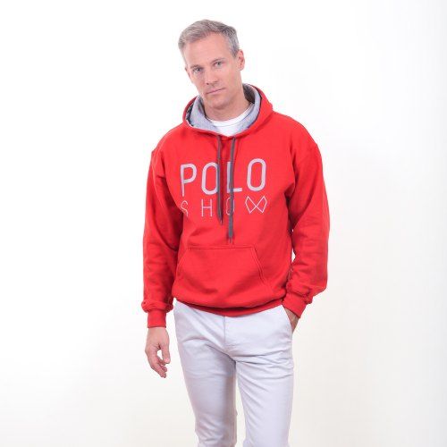 Poloshow Hoodie Red Grey10