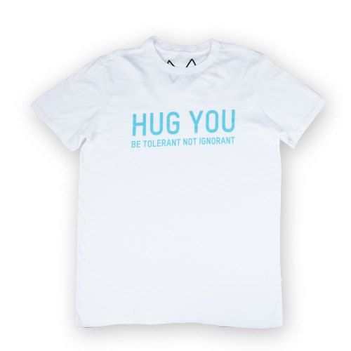 Poloshow Hug You T Shirts WeissBlau 1