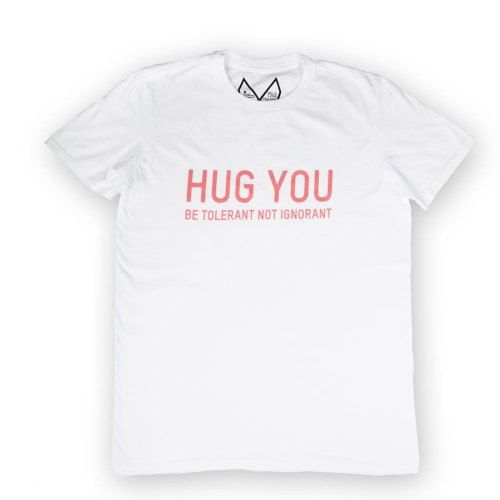 Poloshow Hug You T Shirts WeissPink 1