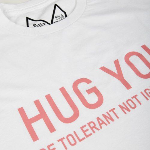 Poloshow Hug You T Shirts WeissPink 4