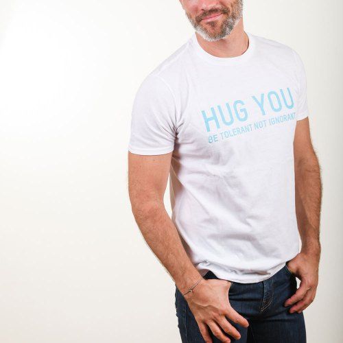 Poloshow Hug You T Shirts WeissBlau 5