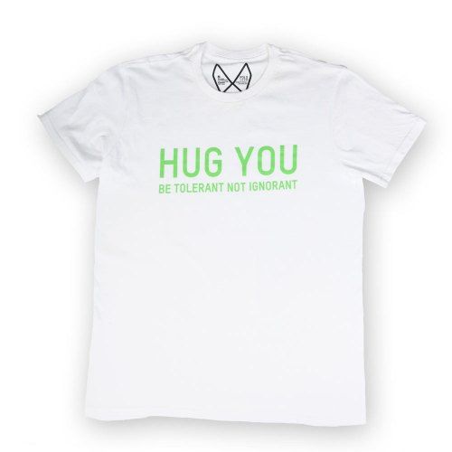 Poloshow Hug You T Shirts WeissGrün 1