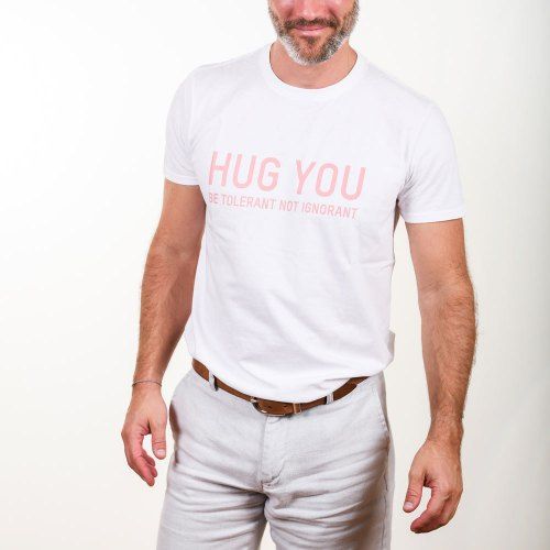 Poloshow Hug You T Shirts WeissPink 5